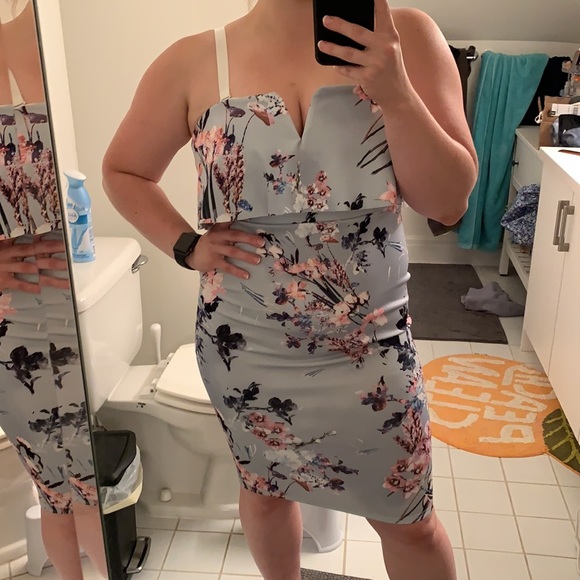 Midi Blue Floral Dress - Picture 9 of 10